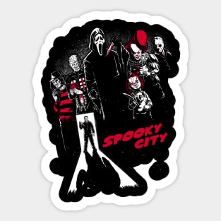 Spooky City - Horror Movie Poster Sticker